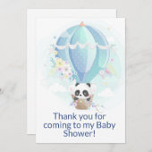 Panda in Hot Air Ballon Dankeskarte (Vorne/Hinten)