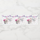 Panda in Pink Hat | Panda Pop Wasserflaschen Etike Wasserflaschenetikett (Einzelnes Label)