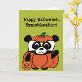 Panda in Pumpkin Costume Trick oder Treff Karte (Gelbe Blume)