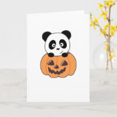 Panda in Pumpkin Sweet Pandas Happy Halloween Karte (Gelbe Blume)