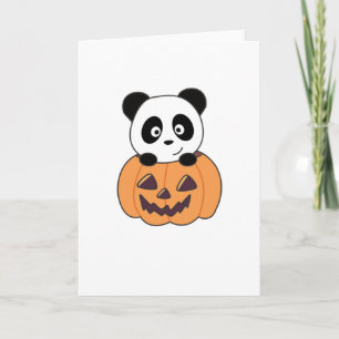 Panda in Pumpkin Sweet Pandas Happy Halloween Karte