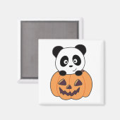 Panda in Pumpkin Sweet Pandas Happy Halloween Magn Magnet (Vorderseite/Rückseite)