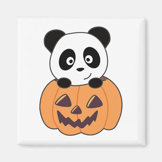 Panda in Pumpkin Sweet Pandas Happy Halloween Magn Magnet (Vorne)