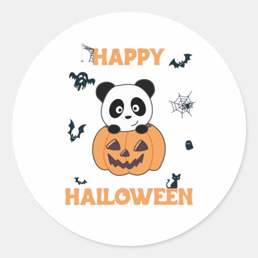 Panda in Pumpkin Sweet Pandas Happy Halloween Runder Aufkleber (Vorderseite)