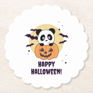 Panda in Pumpkin Sweet Pandas Happy Halloween Untersetzer