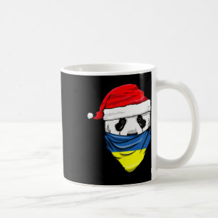 Panda in Santas Hut und Ukraine-Flagge Ndana Weihn Kaffeetasse