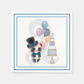 Panda in Top Hat | 2. Geburtstag des Kindes Serviette (Vorderseite)