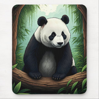 Panda in üppigem Grün Mousepad