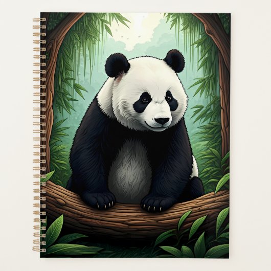 Panda in üppigem Grün Planer (Vorderseite)