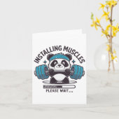 Panda installiert Muskeln Bitte warten Sie ab. Karte (Gelbe Blume)