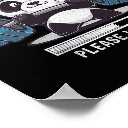 Panda installiert Muskeln Bitte warten Sie ab. Poster (Ecke)