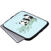 Panda isst Bambus Laptopschutzhülle (Vorne Knopf)