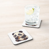 Panda isst einen Keks Getränkeuntersetzer (Rechte Seite)