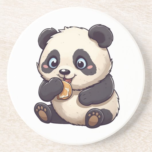Panda isst einen Keks Getränkeuntersetzer (Vorne)
