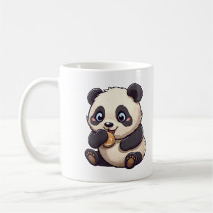 Panda isst einen Keks Kaffeetasse