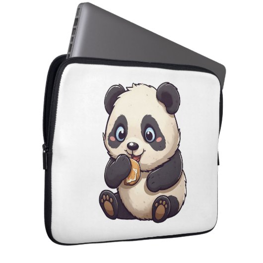 Panda isst einen Keks Laptopschutzhülle (Vorne Rechts)
