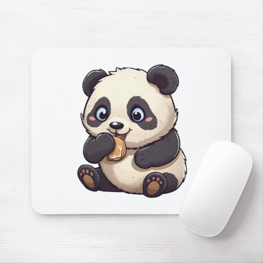 Panda isst einen Keks Mousepad (Mit Mouse)