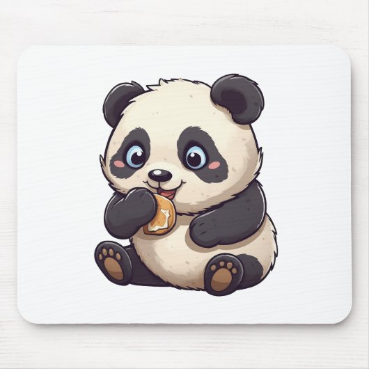 Panda isst einen Keks Mousepad (Vorne)