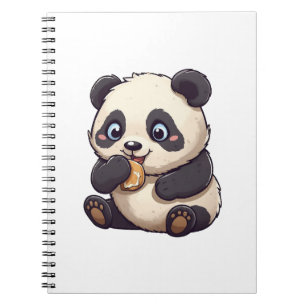 Panda isst einen Keks Notizblock