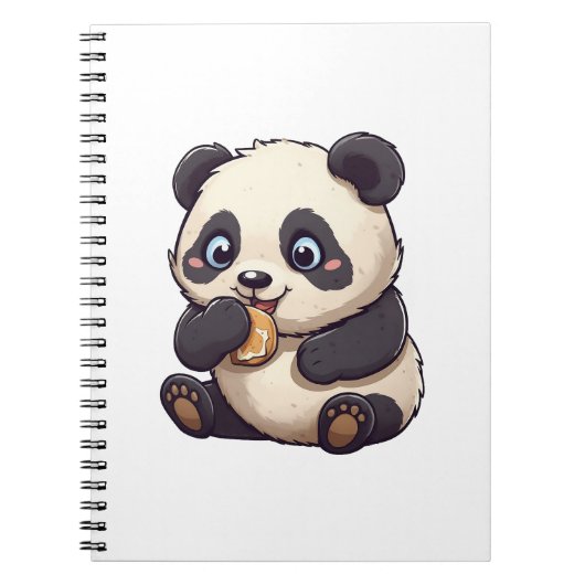 Panda isst einen Keks Notizblock (Vorderseite)