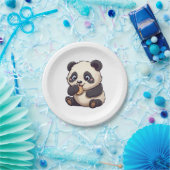 Panda isst einen Keks Pappteller (Party)