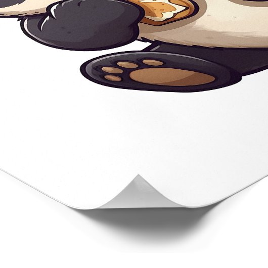 Panda isst einen Keks Poster (Ecke)