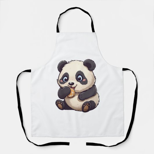 Panda isst einen Keks Schürze (Vorderseite)