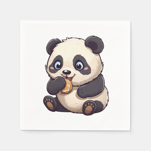 Panda isst einen Keks Serviette (Vorderseite)