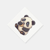 Panda isst einen Keks Serviette (Ecke)