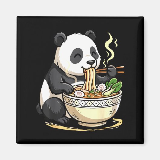 Panda isst lustige Ramen-Nudeln  Magnet (Vorne)