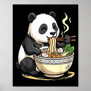 Panda isst lustige Ramen-Nudeln  Poster