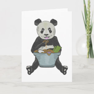 Panda isst Ramen-Nudeln Karte