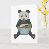 Panda isst Regenadler Karte (Gelbe Blume)