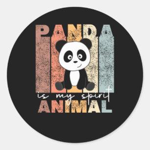 Panda ist mein Geisttier - Süße Pandas Vintage Runder Aufkleber