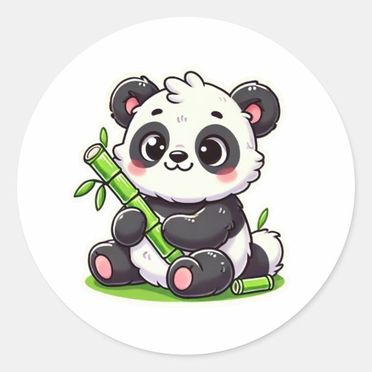 Panda | Ivaniby Runder Aufkleber (Vorderseite)