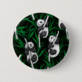 Panda-Junge auf dunkelgrün Button (Vorderseite)