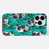 Panda-Junge auf Türkis iPhone Hülle (Rückseite (Horizontal))