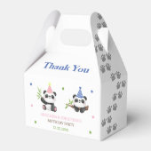 Panda-Junge und -Mädchen gemeinsamer Geburtstag Geschenkschachtel (Rückseite)
