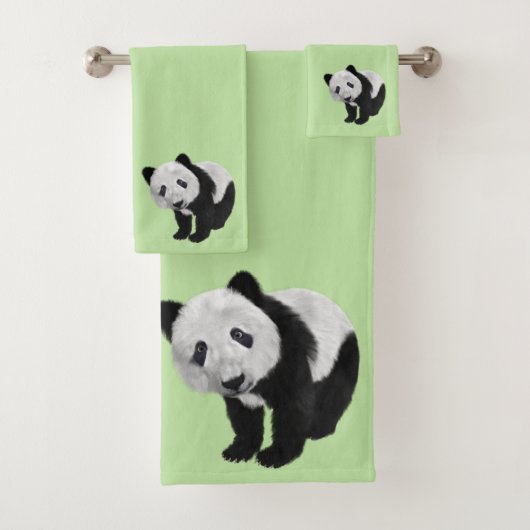 Panda-Junges Grün Badhandtuch Set (Insitu)