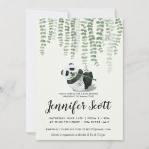 Panda Jungle Babydusche Einladung
