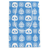 Panda Jungle Impressionen auf Blue Mittlere Geschenktüte (Vorderseite)