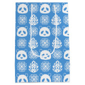 Panda Jungle Impressionen auf Blue Mittlere Geschenktüte (Rückseite)