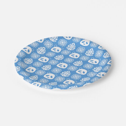 Panda Jungle Impressionen auf Blue Pappteller (Schrägansicht)