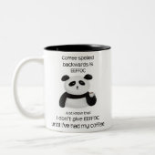 Panda - Kaffee rückwärts geschrieben ist Eeffoc Zweifarbige Tasse (Links)