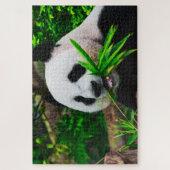 Panda kaut an Bambus Puzzle (Vertikal)