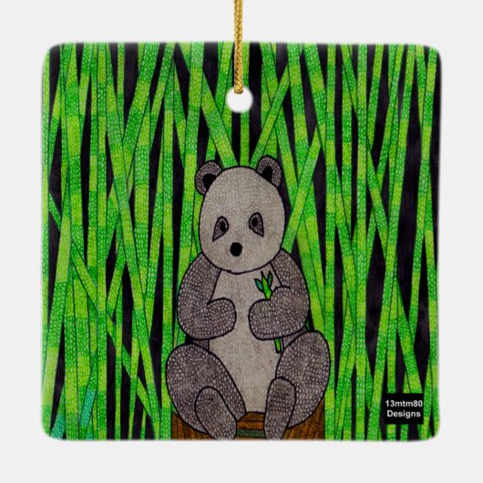 Panda - Keramik Keramikornament (Rückseite)