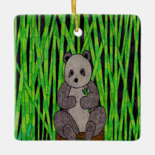 Panda - Keramik-Schmuckanhänger Keramikornament
