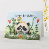 Panda Kid Happy Birthday Karte (Gelbe Blume)