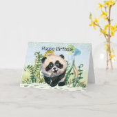 Panda Kid Happy Birthday Karte (Gelbe Blume)