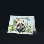 Panda Kid Happy Birthday Karte<br><div class="desc">Der niedlichste Panda-Bär,  der einen zum Geburtstag mit Ballons hält</div>